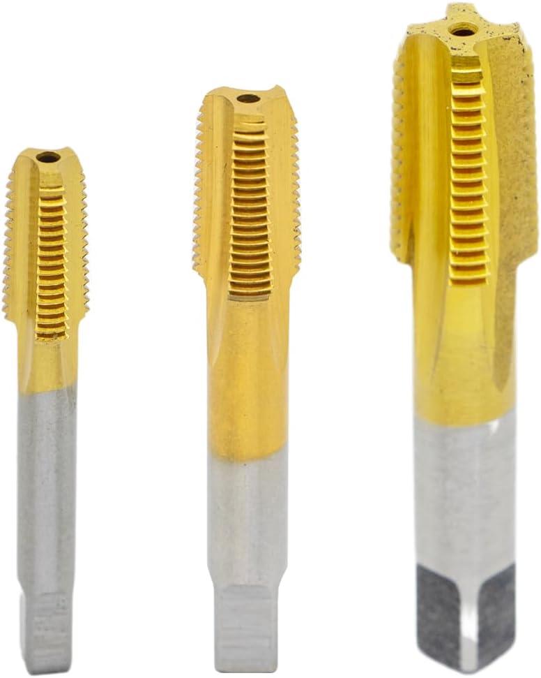 LingGan 3PCS NPT Pipe Tap Set, 1/16" 1/8" 1/4" Tap Pipe Thread, M35 Cobalt Steel, Extra Hard, Industrial Grade for Heavy-Duty Jobs, More Durable & Heat Resistant, Perfect for Stainless Steel - Image 1